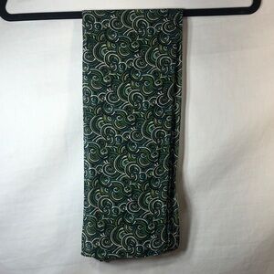 Silky Banjara Green Swirl Print Rayon Scarf , (66”x 12 3/4”) Rectangle
